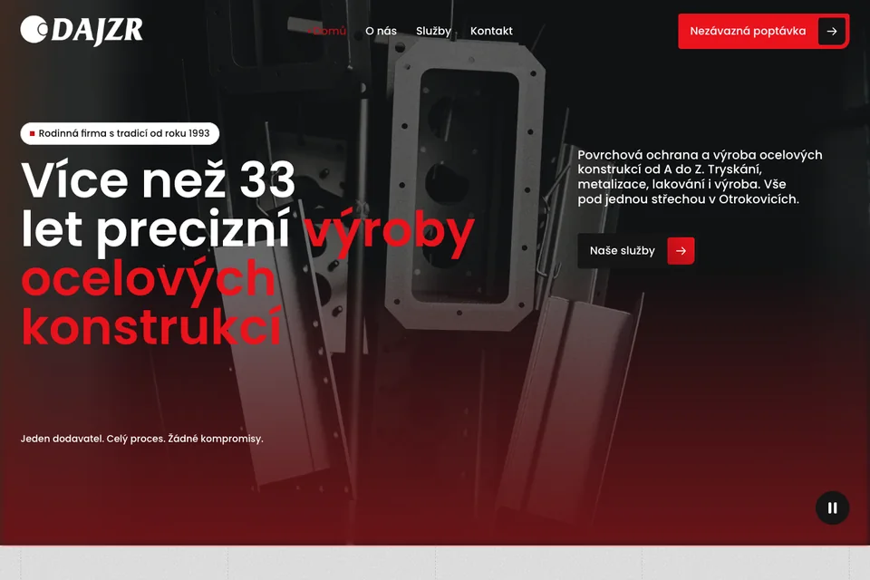 Web DAJZR – ocelové konstrukce Otrokovice