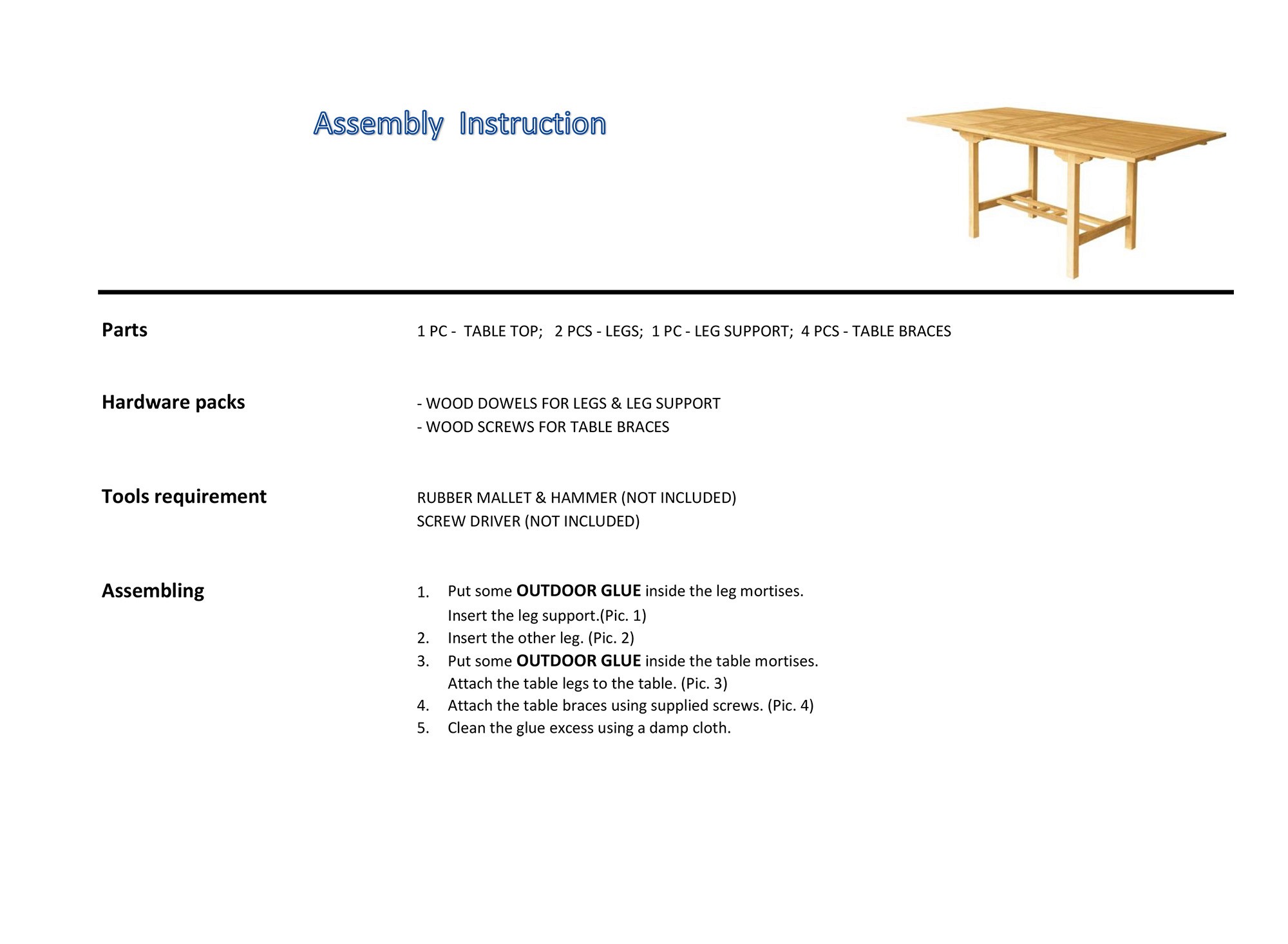 assembly instruction