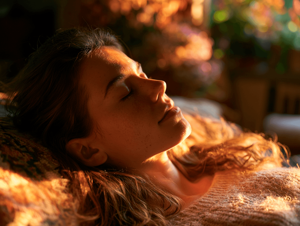 A woman in golden light — an Ayurvedic essay on rest, power, and self-care for women.
