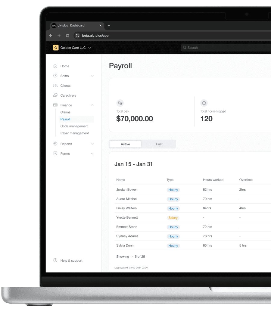 Giv payroll software.