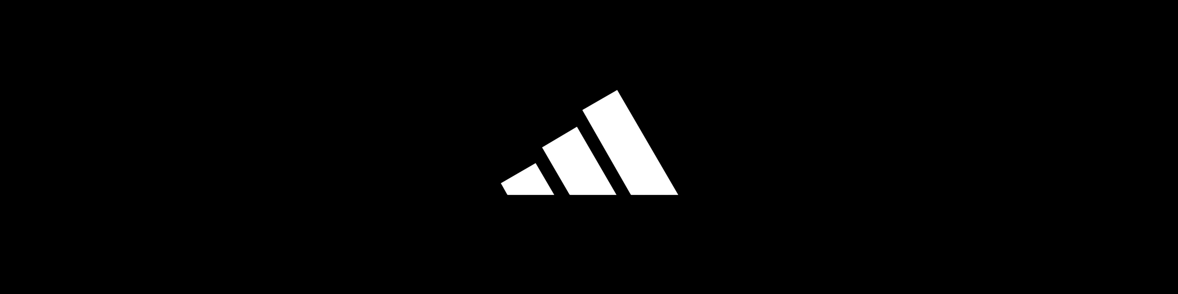 Adidas logo white on black background