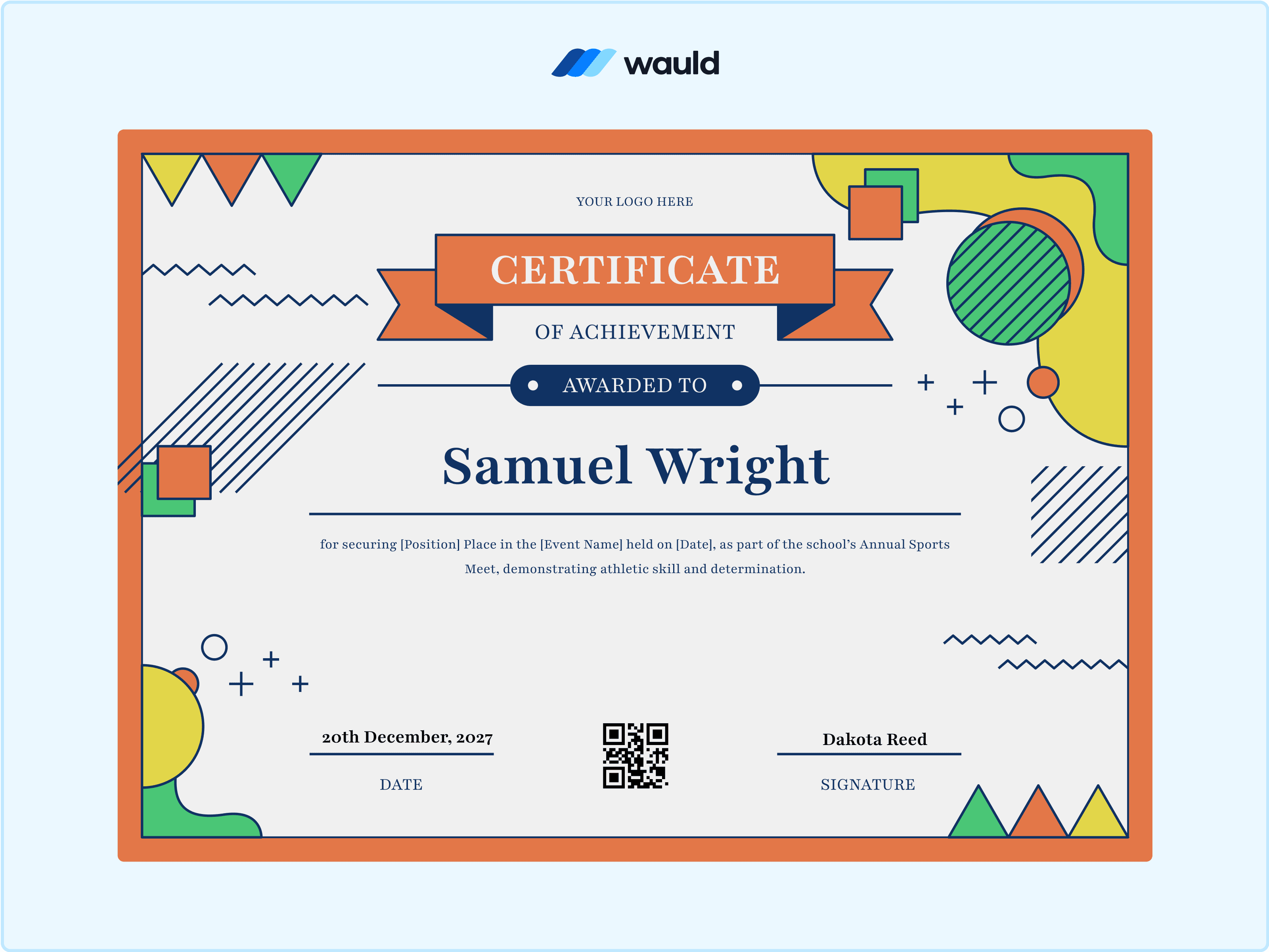 Wauld - Nursery graduation certificate template 