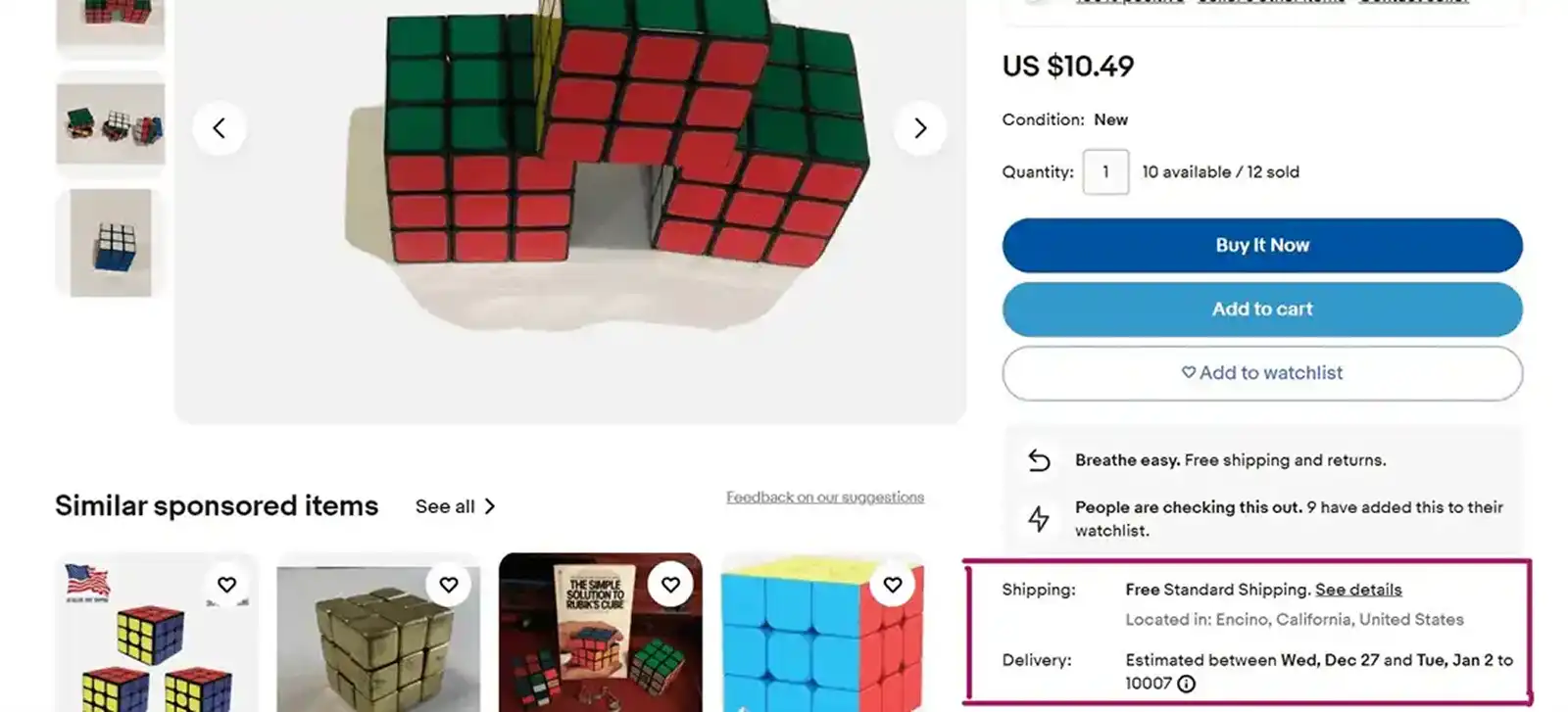 eBay Expected Delivery