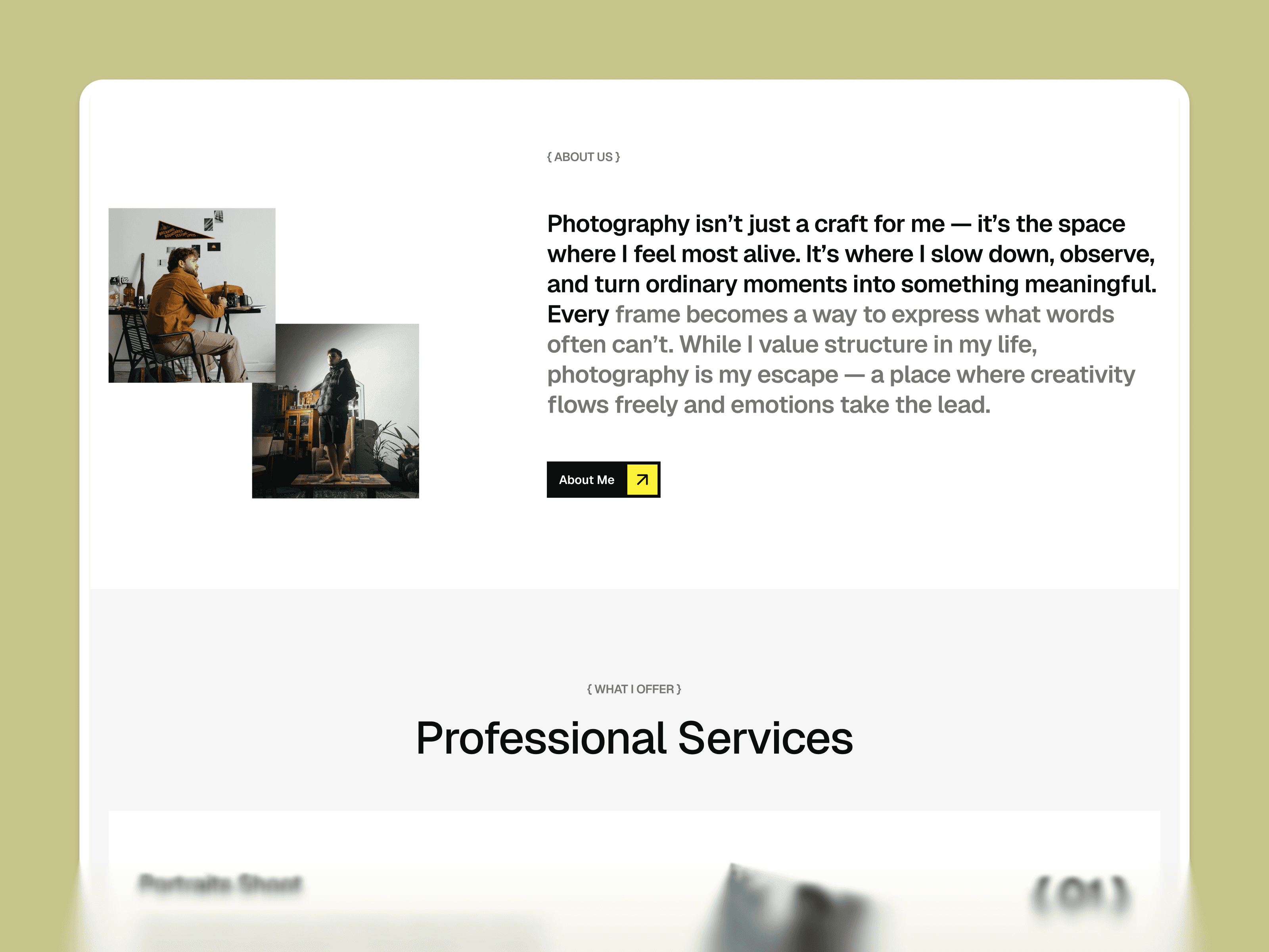framer photographer template