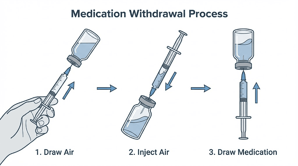 How to draw GLP-1 medication from a vial with syringe step by step