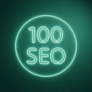 Neon sign saying 100 SEO