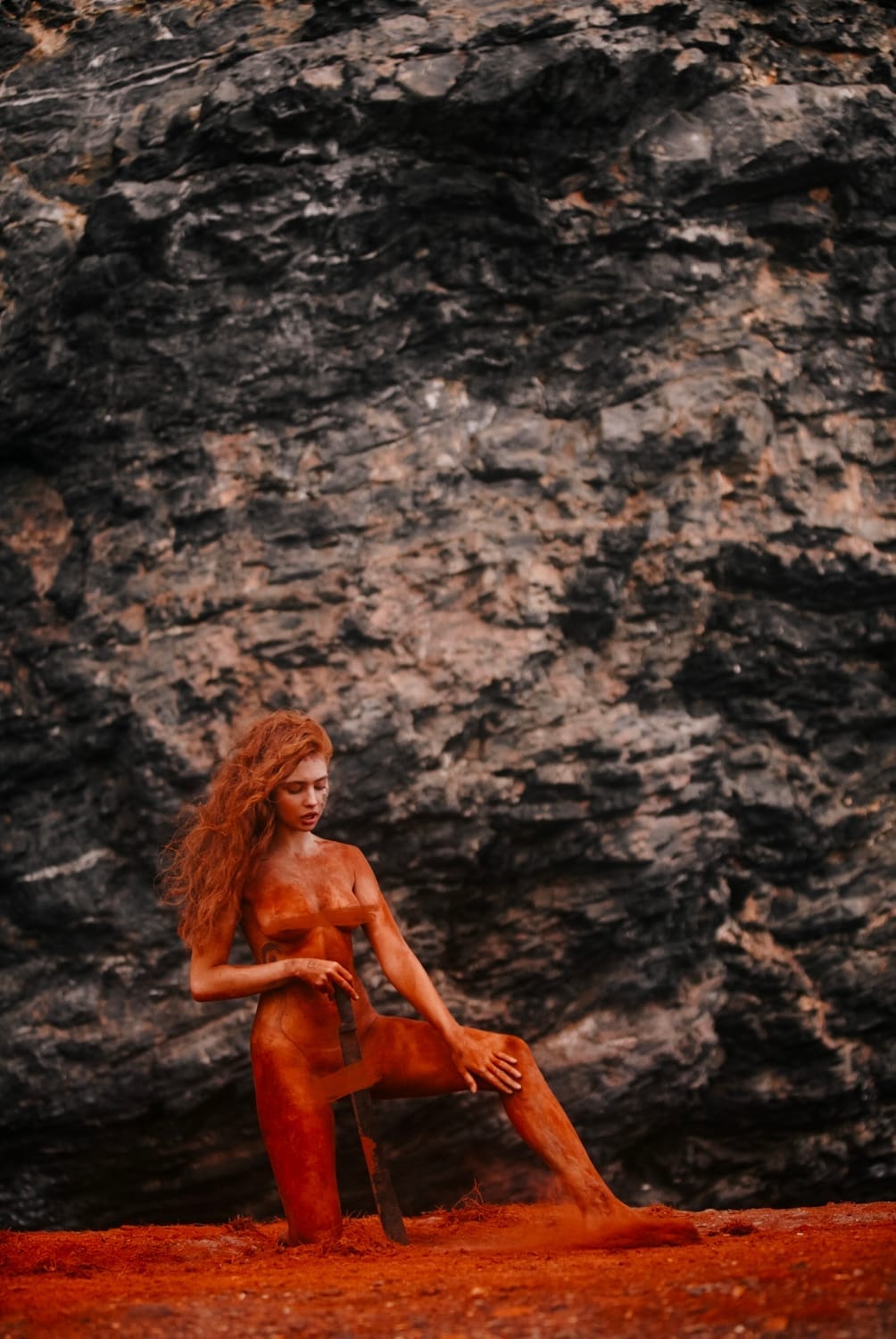 Girl wear an aesthetic black suit