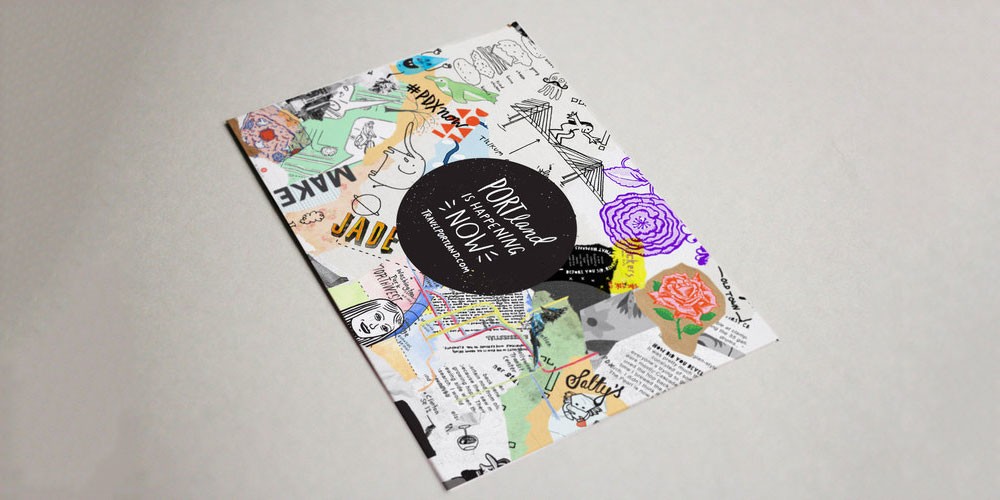 Portland is happening NOW — illustrated zine cover