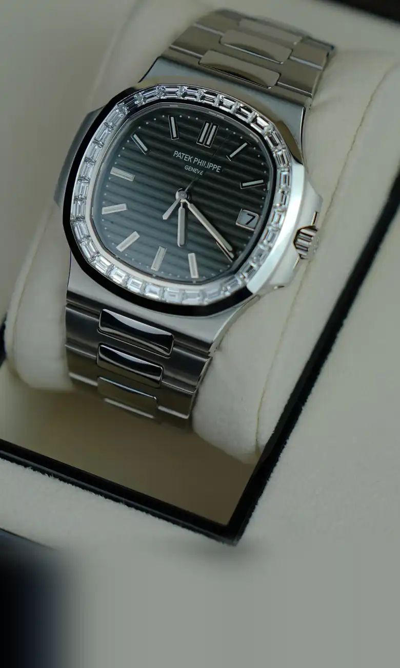 Patek Philippe Nautilus 5711/1300A in its box, valued at today’s Dubai market price