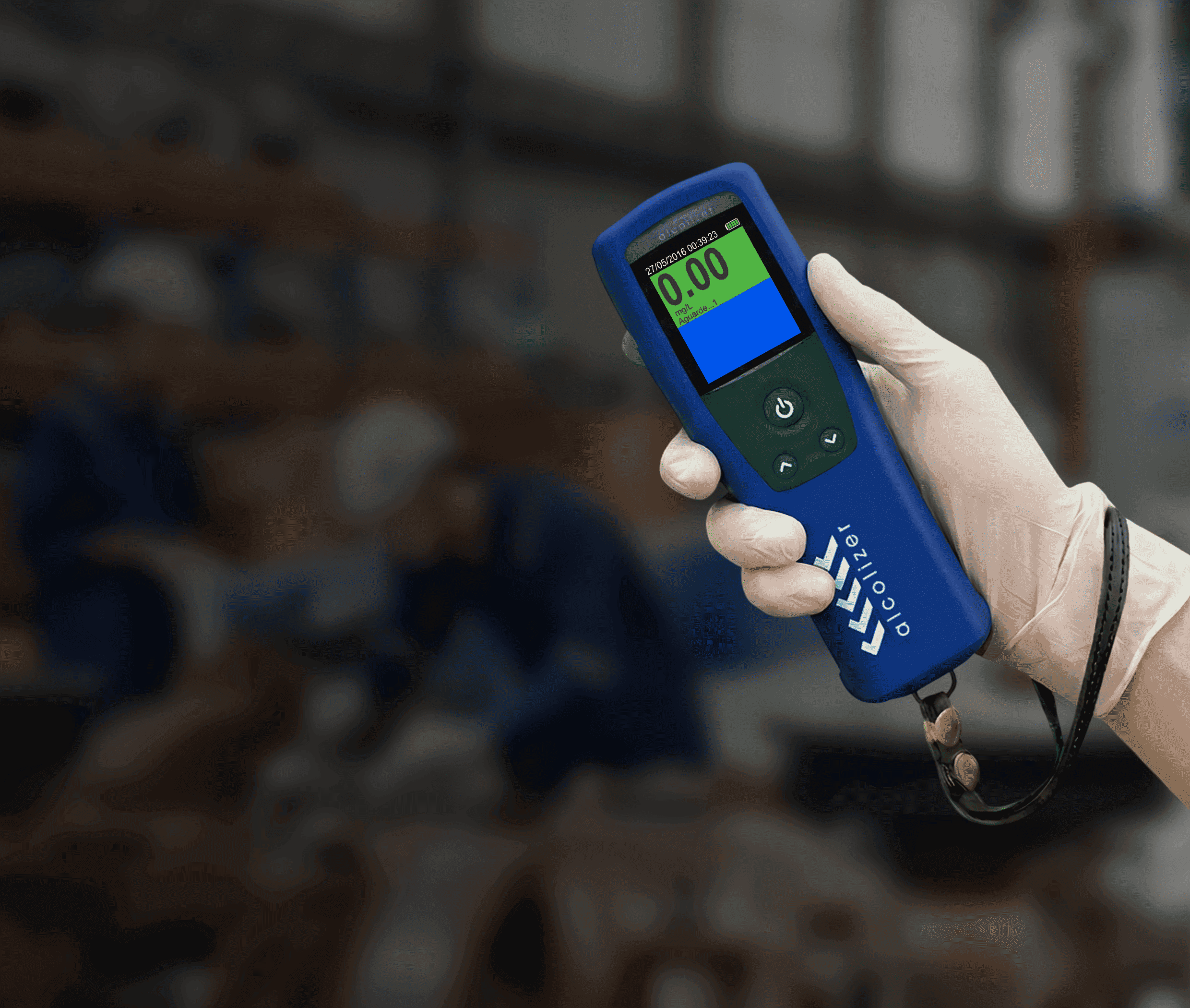 Etilômetro profissional Alcolizer LE5 homologado pelo INMETRO para testes de alcoolemia em operações corporativas e fiscalização