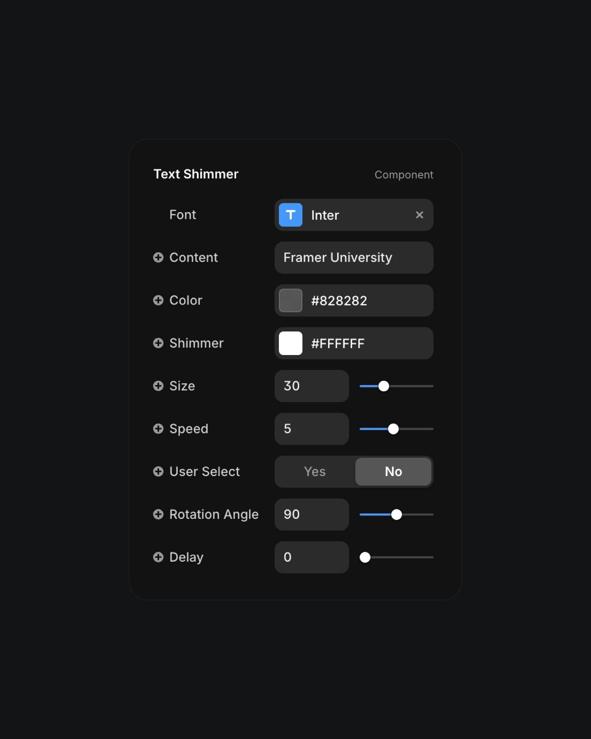 Customizable text shimmer: adjust font, color, speed, and more