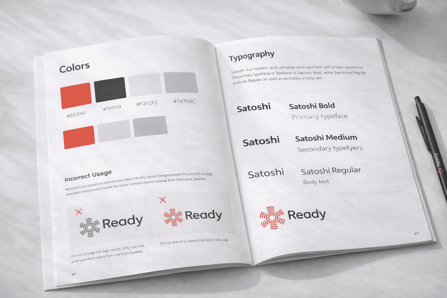 Ready telehealth visual identity system and brand guidelines designed by Studio Odyssey