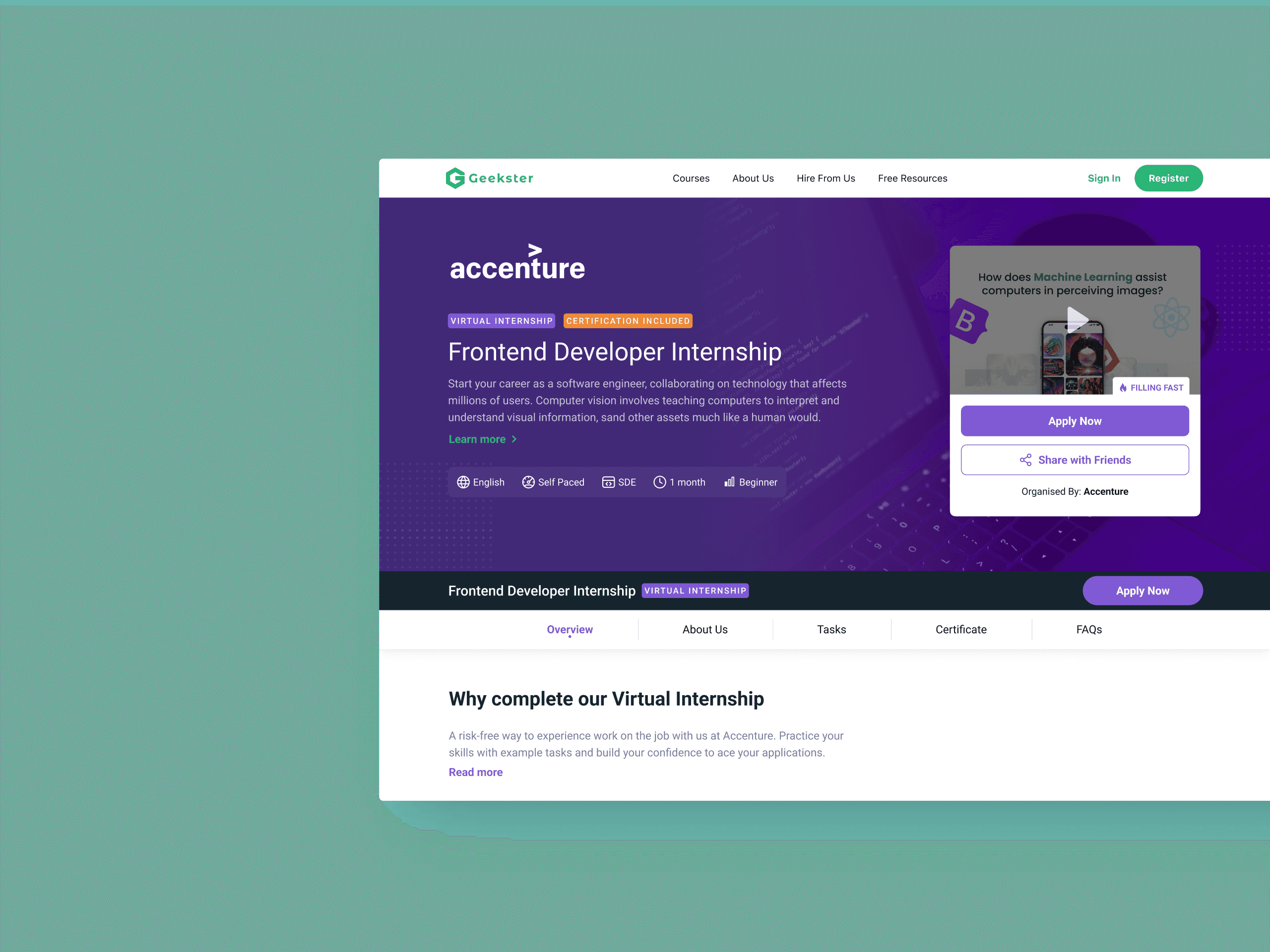 A screenshot from a website header