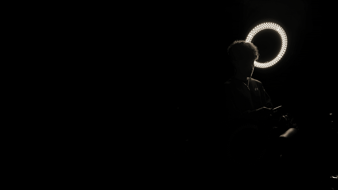 Dynamic picture of a cyclist riding downhill