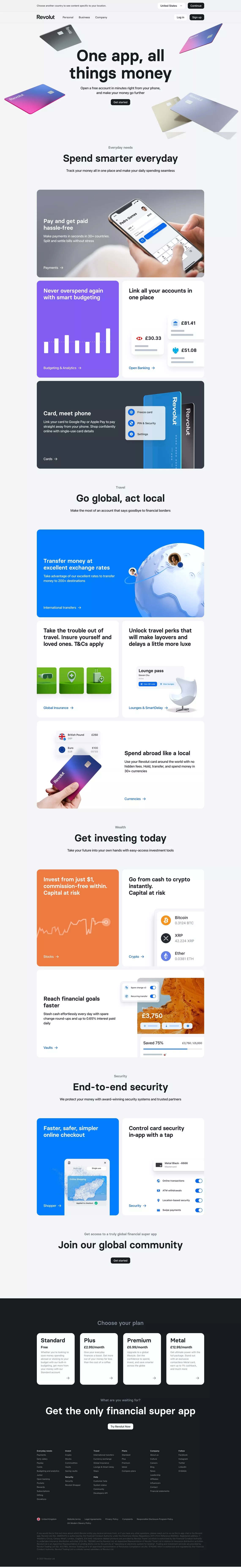 A better way to handle your money landing page screenshot showcasing Tech and Finance design