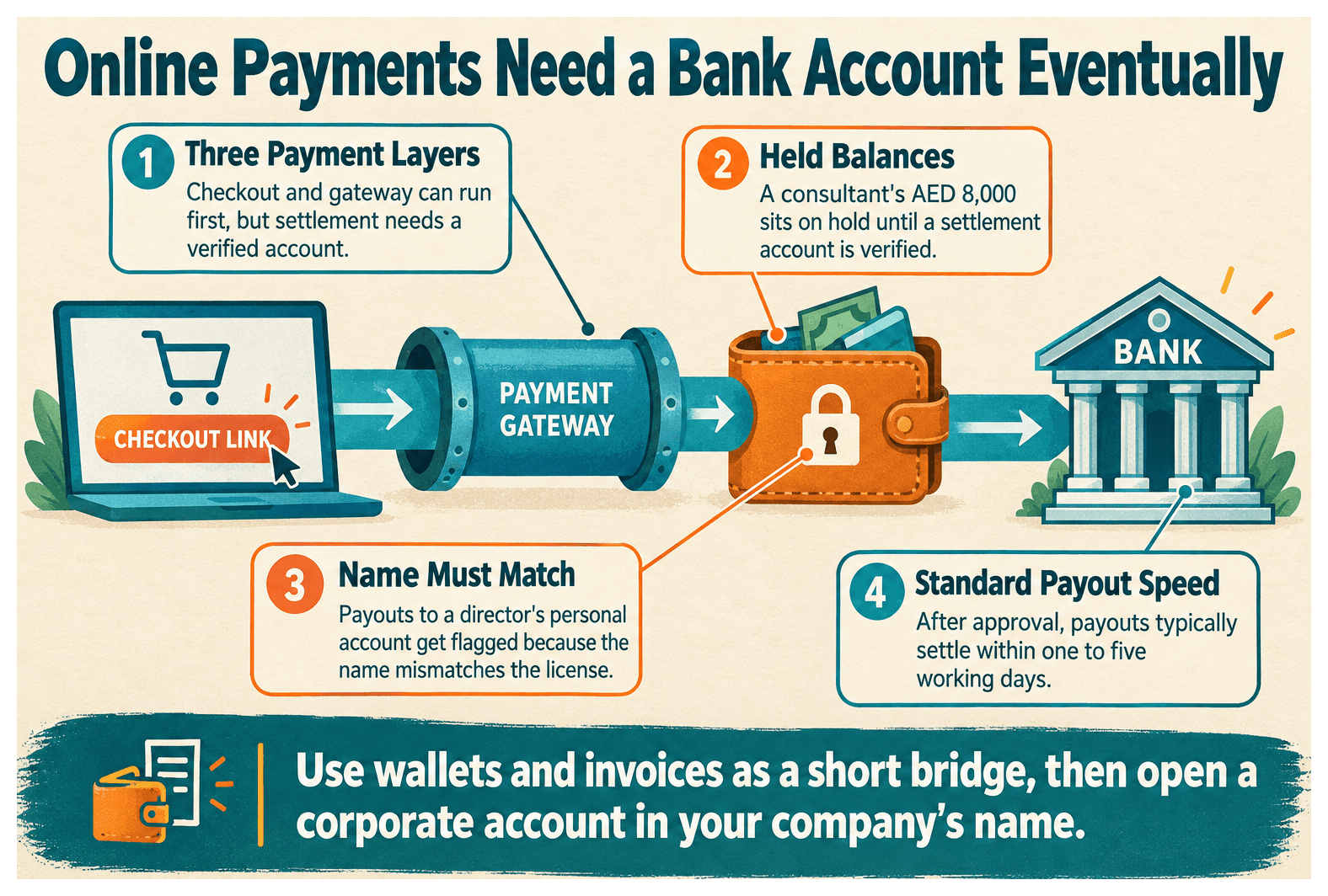 Infographic: Can a Dubai Company Accept Online Payments Without a Bank Account