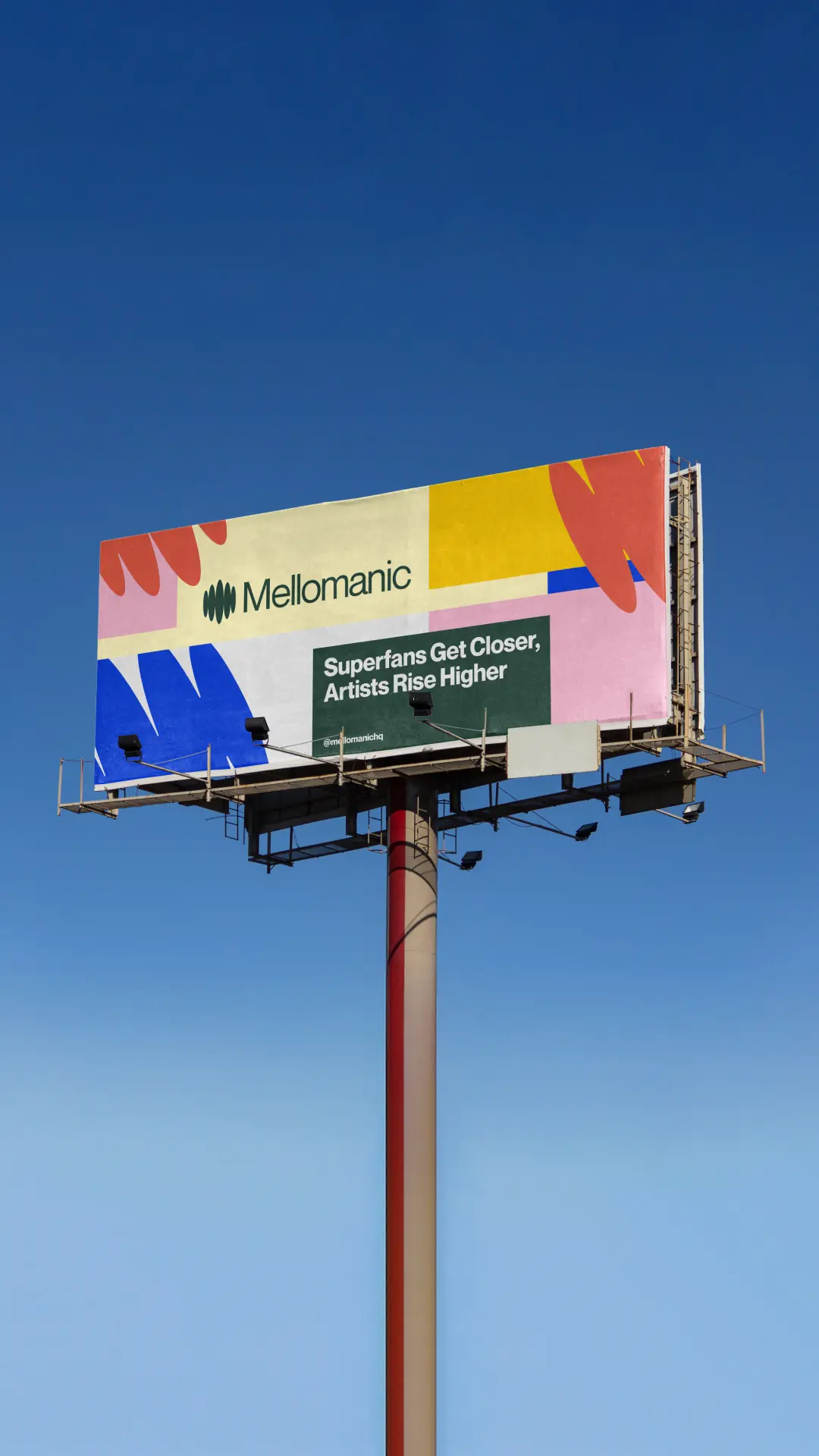 Mellomanic — Hero billboard advertisement — Outdoor campaign branding