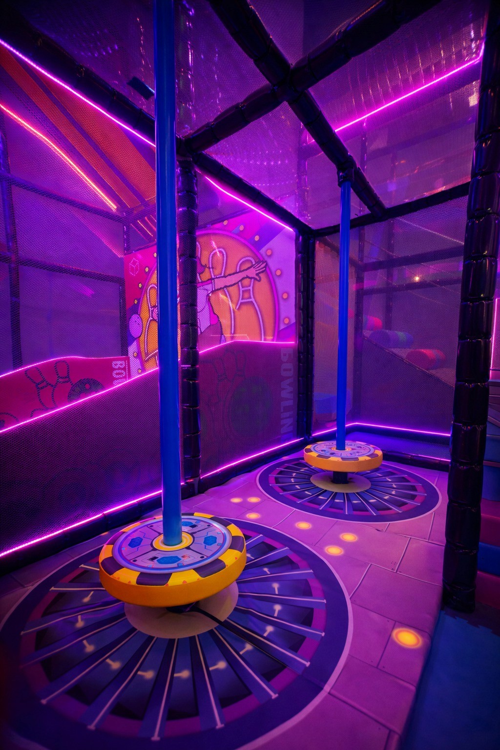 Outdoor lounge under a wooden pergola, draped linen curtains, beige cushions, ocean backdrop, palm shadows dancing on the walls, serene luxury.