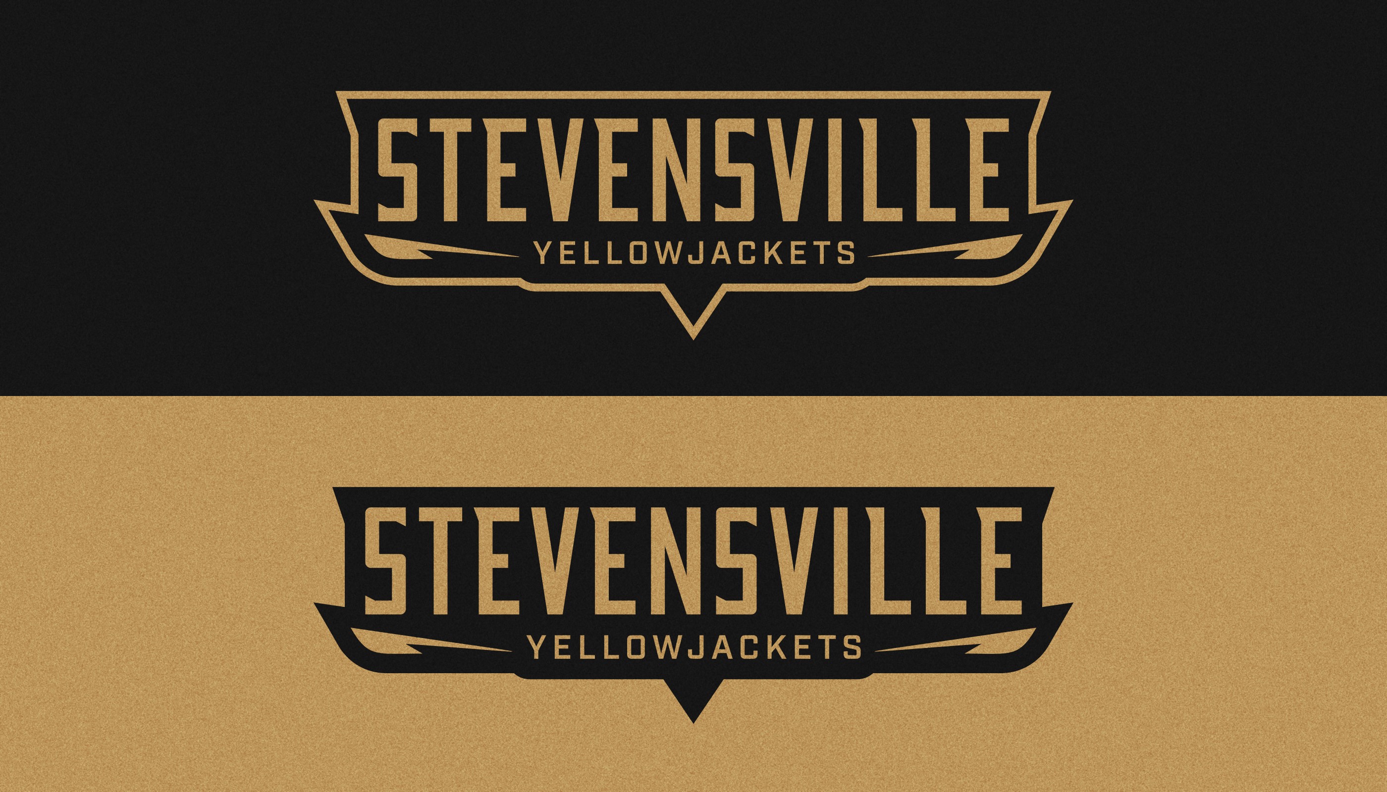 Stevensville School yellowjacket wordmark one color..