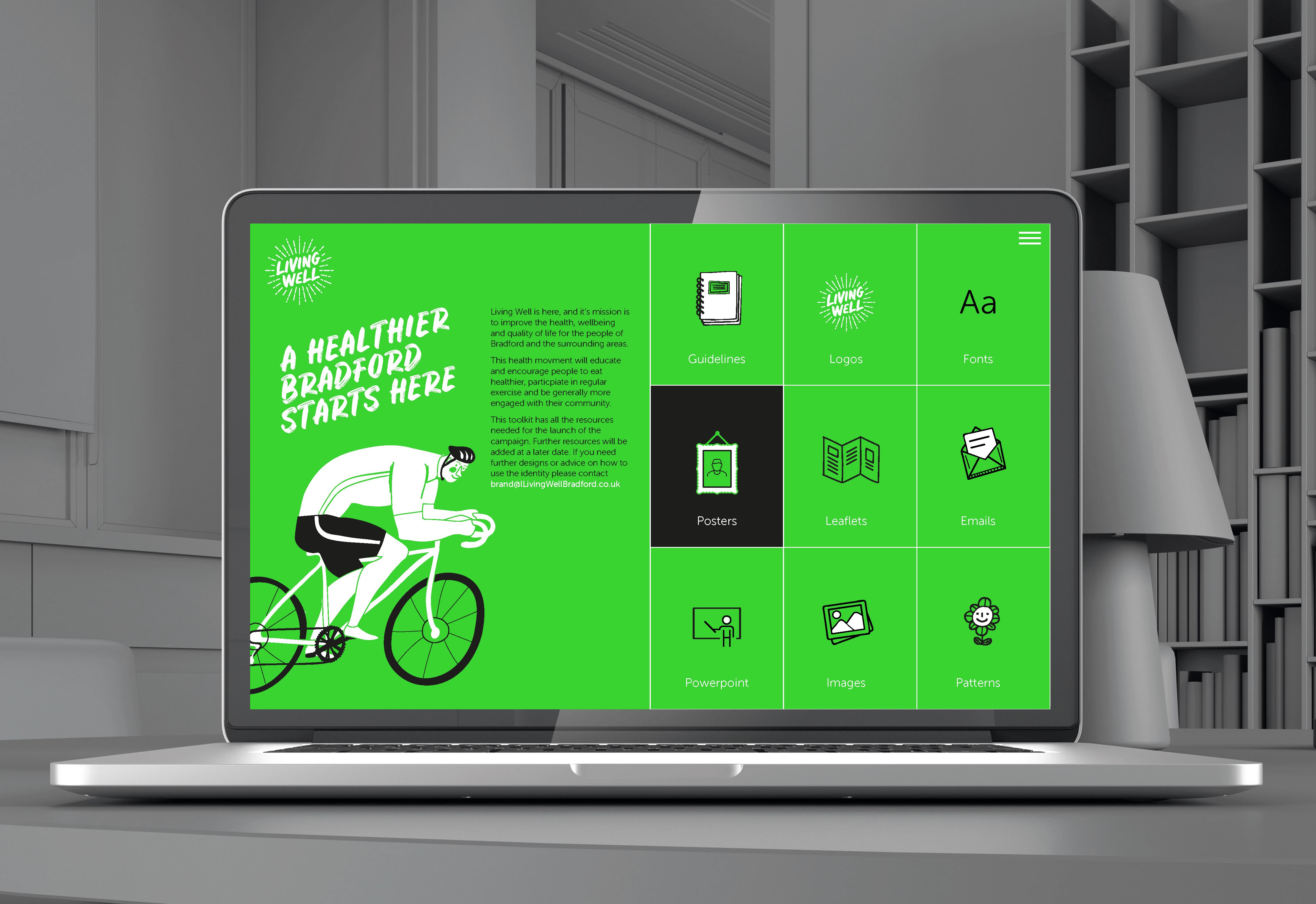 Living Well Toolkit on laptop