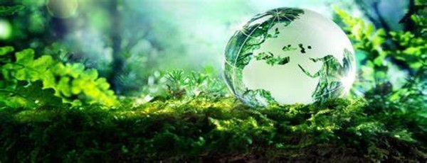 Glass Earth globe nestled in lush greenery symbolizes high school students' role in environmental research, RISE summer programs, and global sustainability initiatives.