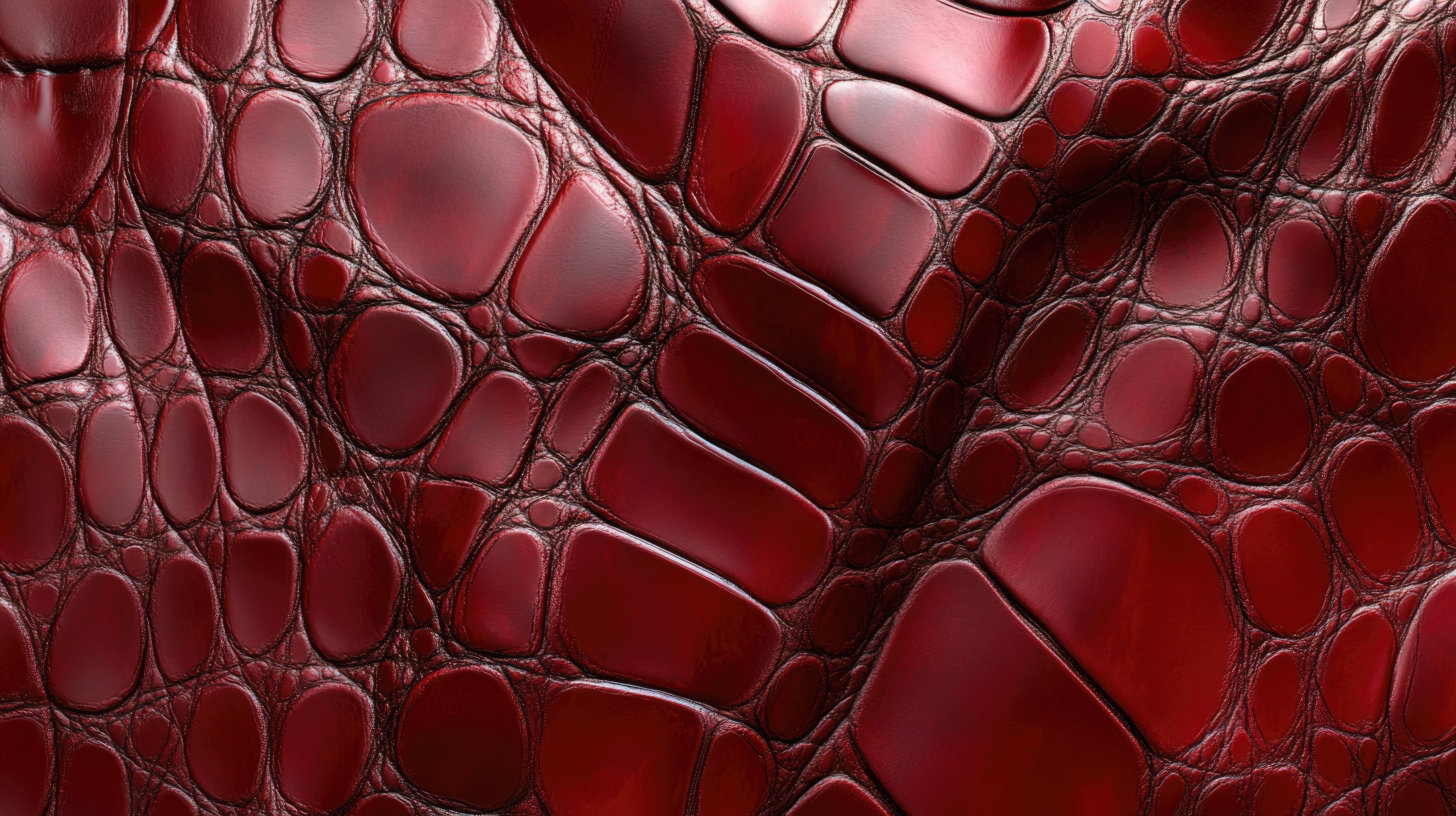 closeup of red leather fabric