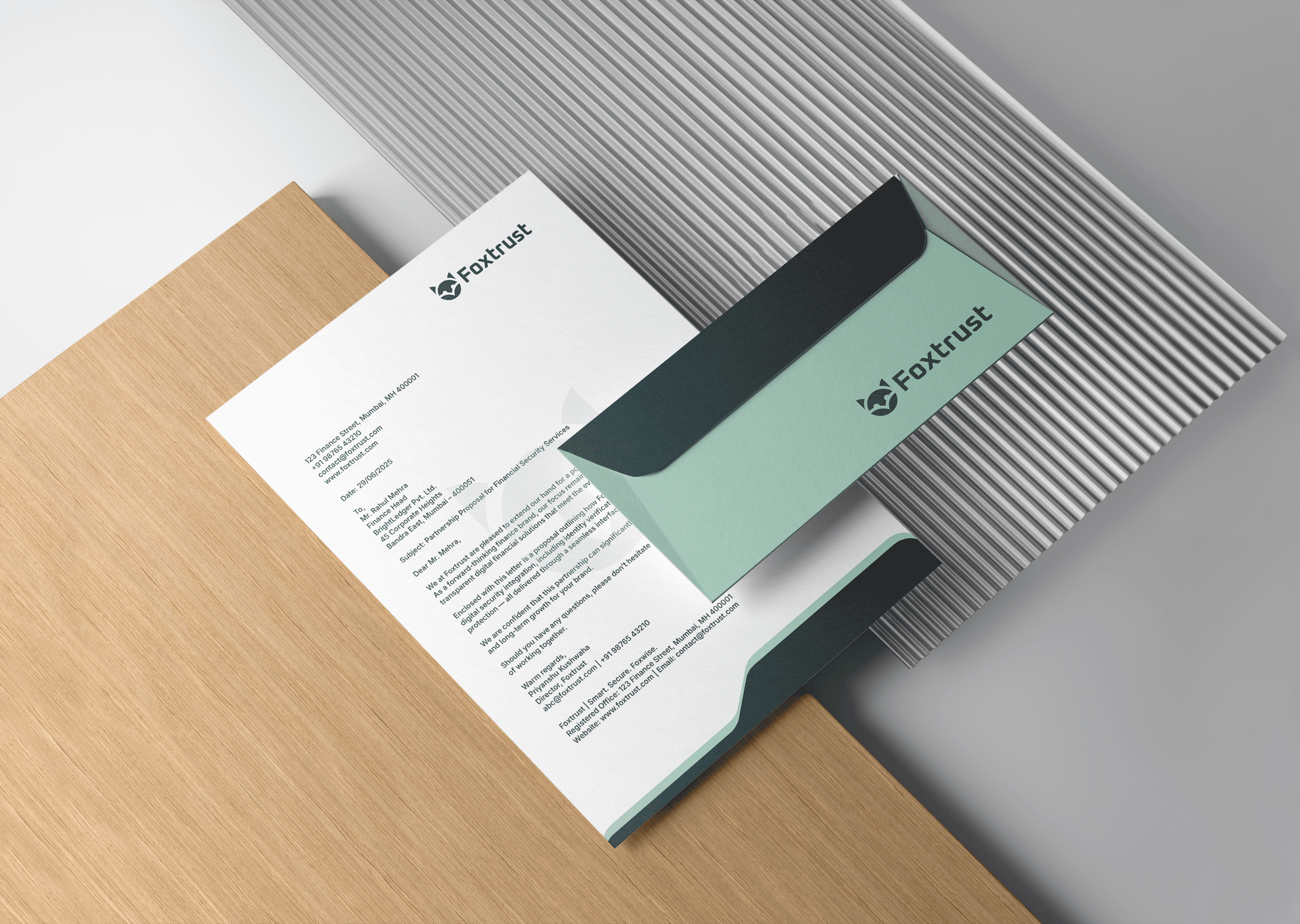 Foxtrust brand identity mockup
