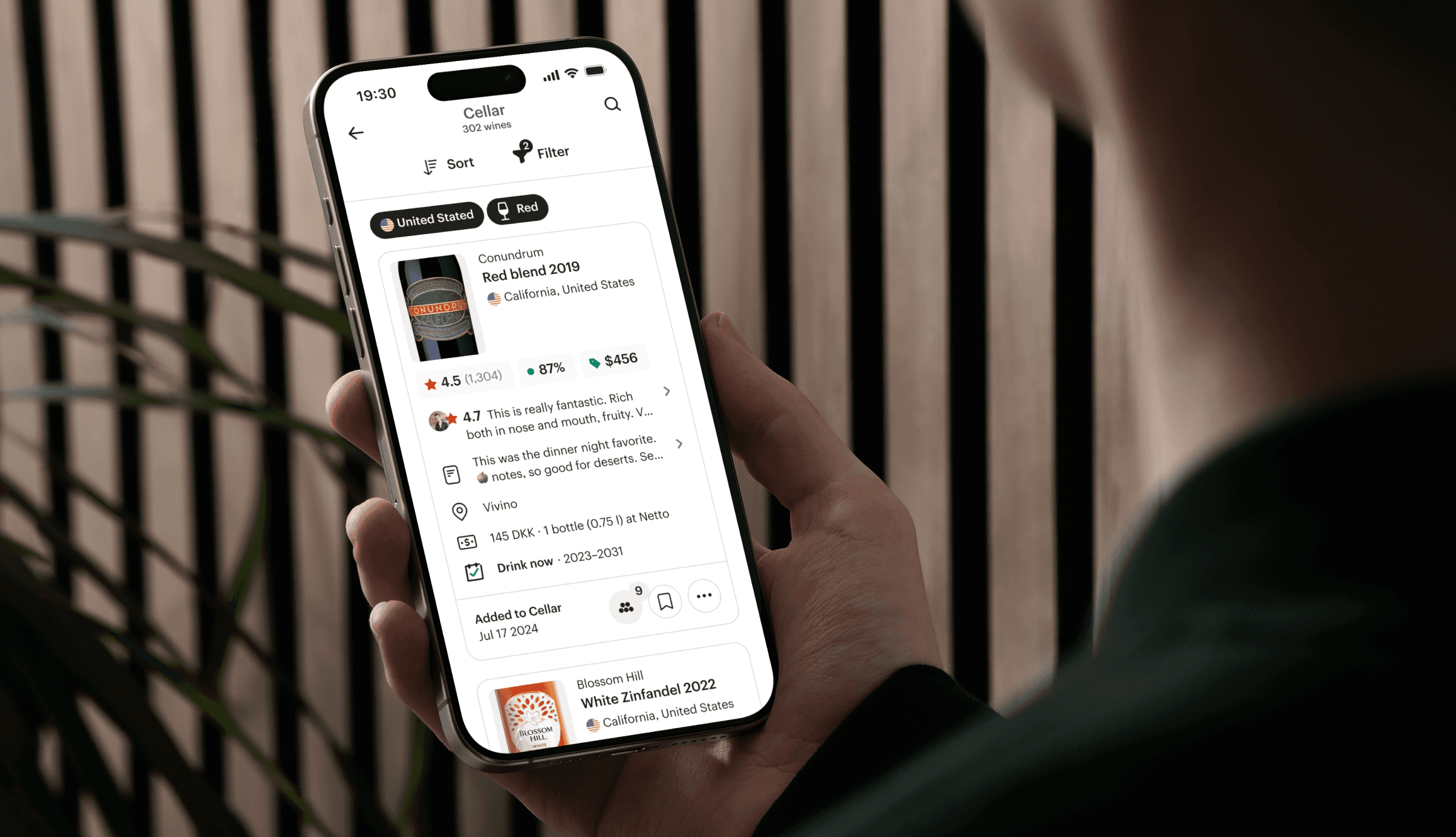 Vivino cellar on web and app
