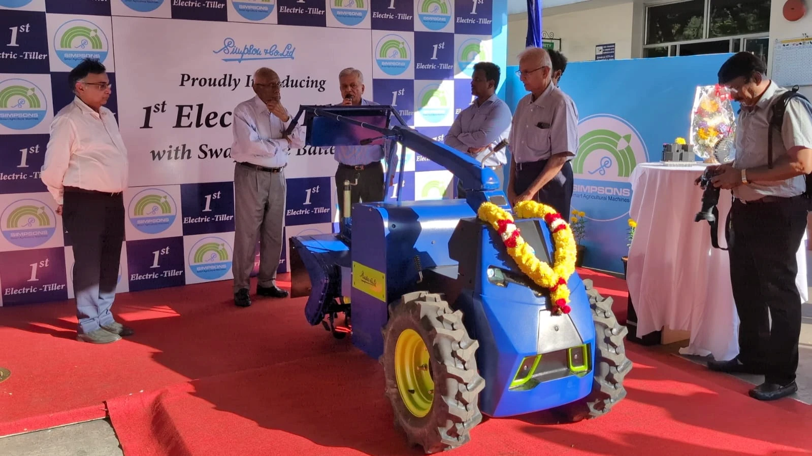 Simpsons and co limited World's first electric tiller prototype designed by AYA Design Studios launch