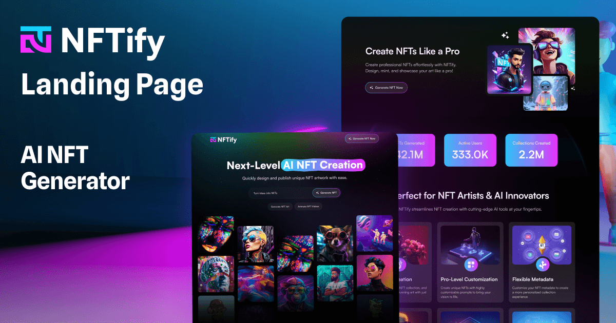 NFTify - AI NFT Generator Framer Template - Grooic