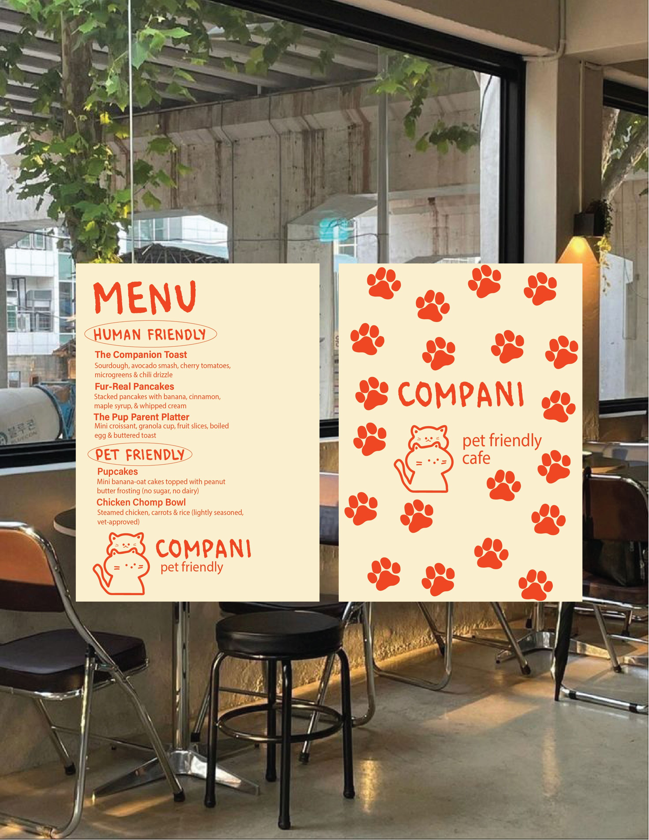 expanded menu card