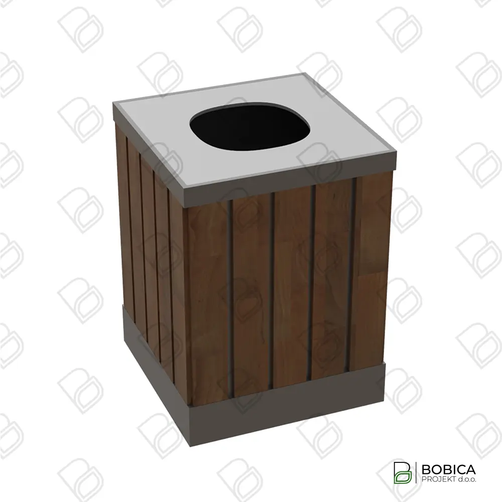 Koš za otpad s drvenim letvicama "TimberClean"