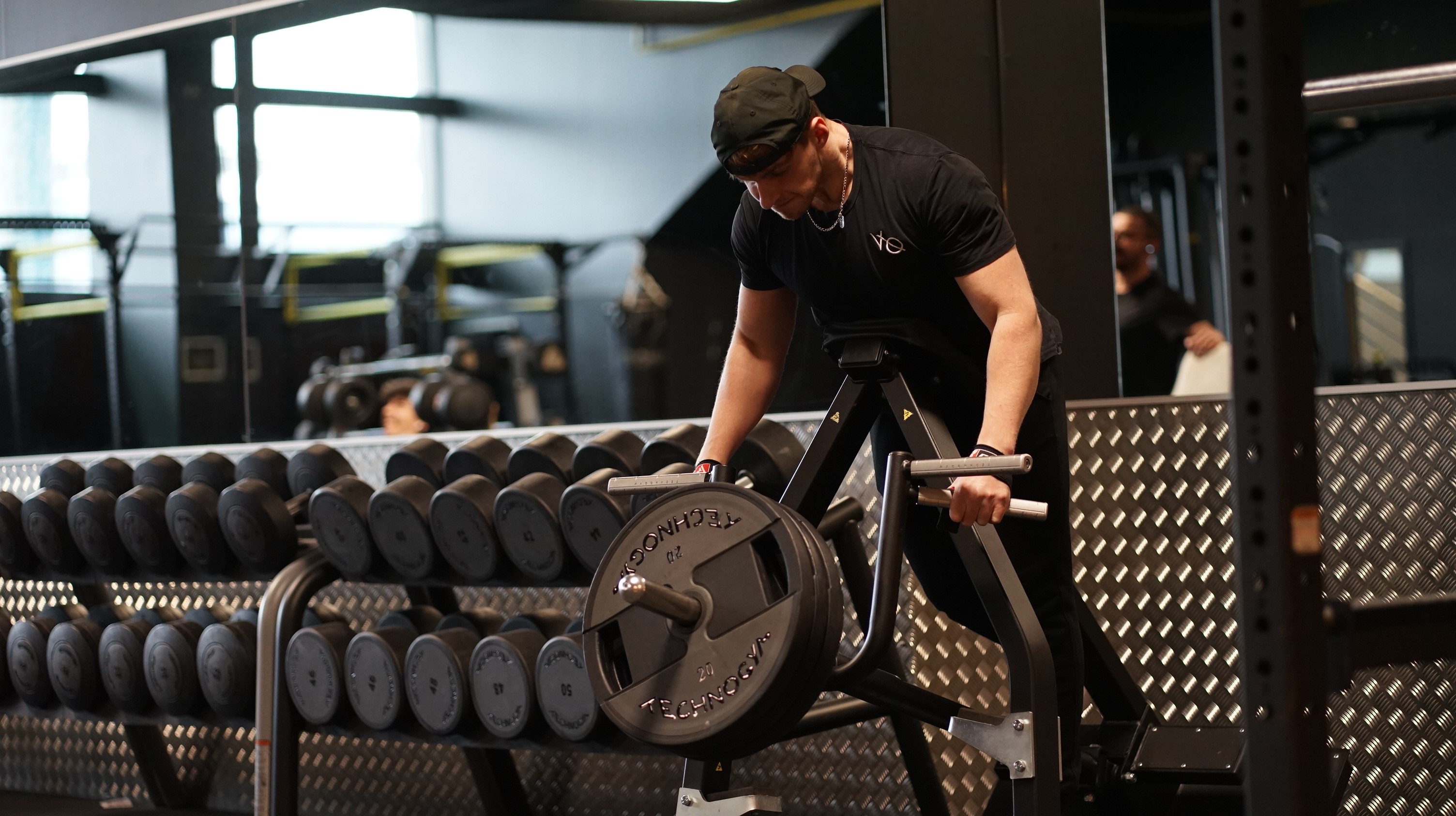 Drone shot of a running track at night