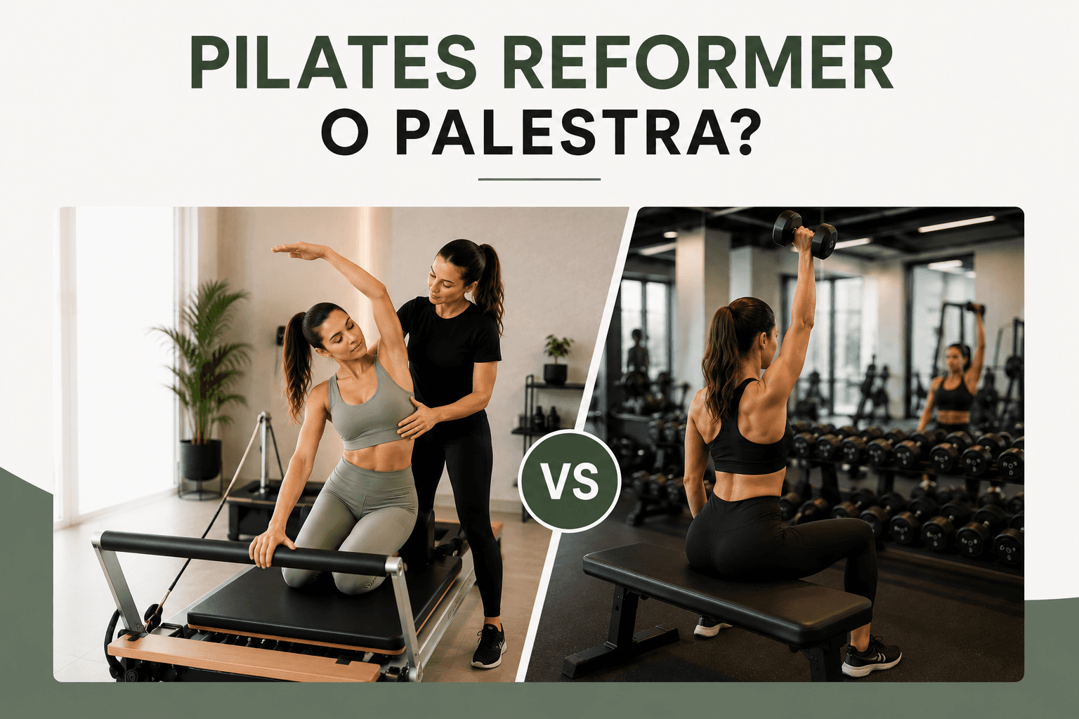 Confronto tra Pilates Reformer e allenamento tradizionale in palestra presso IDF Studio.
