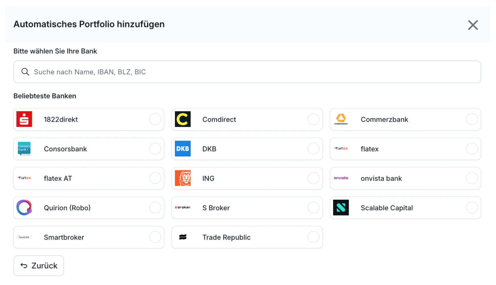 Automatisch Portfolio Hinzufügen