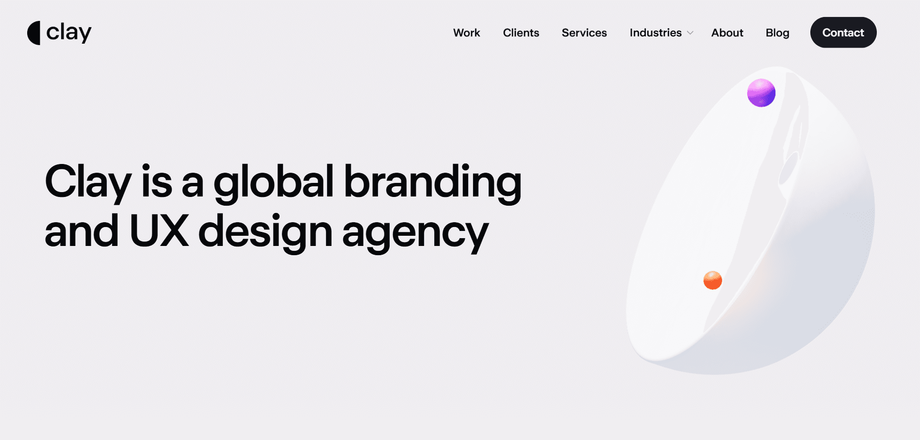 Homepage of the Clay website