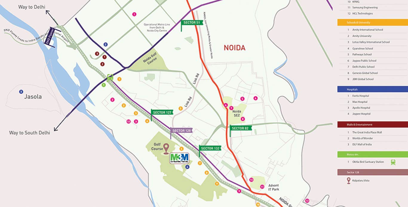 M3M Sector 128 Location Map