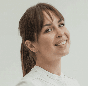 woman showing smile face
