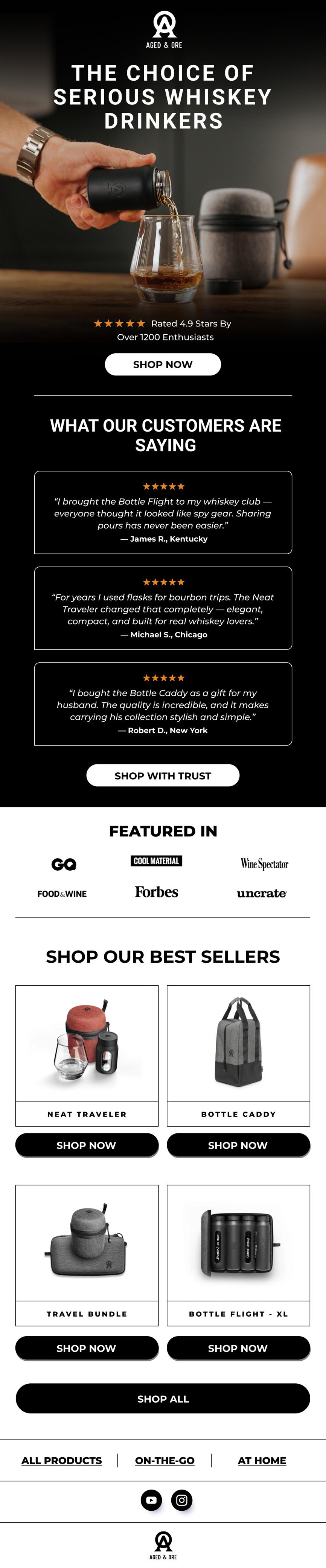 Aged and Ore email design.