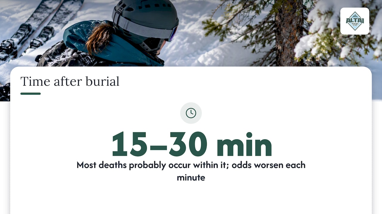 Illustration highlighting the urgent response period after snow immersion