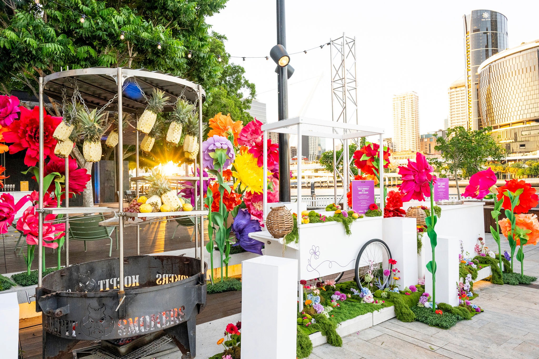 Dessert station with chargrilled Pineapples at the Australian Tourism Exchange 2025