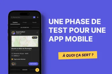 Illustration d’une application mobile en phase de test, expliquant l’utilité des tests utilisateurs avant le lancement officiel