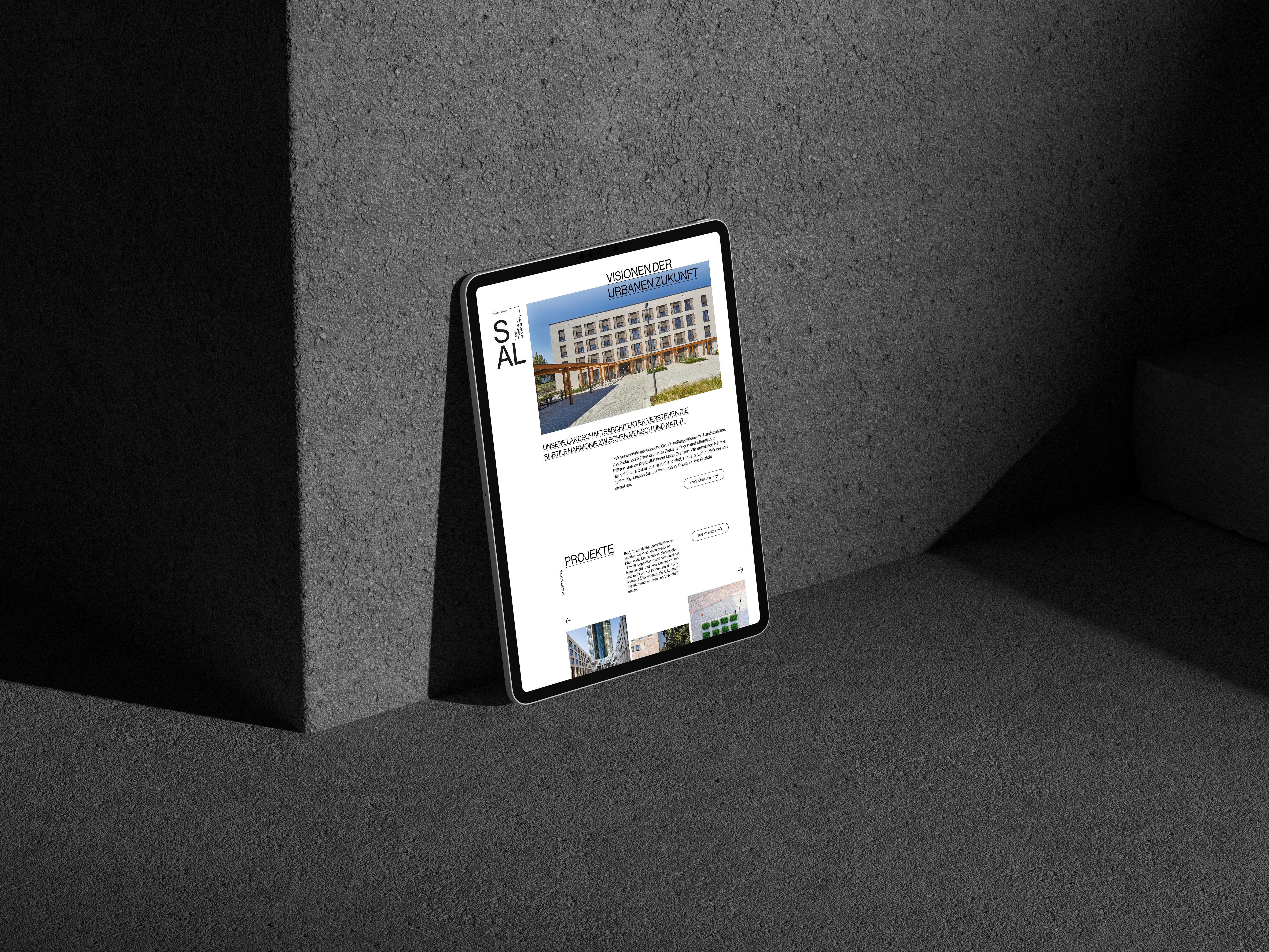 Corporate Design Website für SAL – Geschäftsausstattung mit Planungsbezug