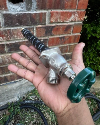 Replacement hose bib ready for installation by a licensed plumber