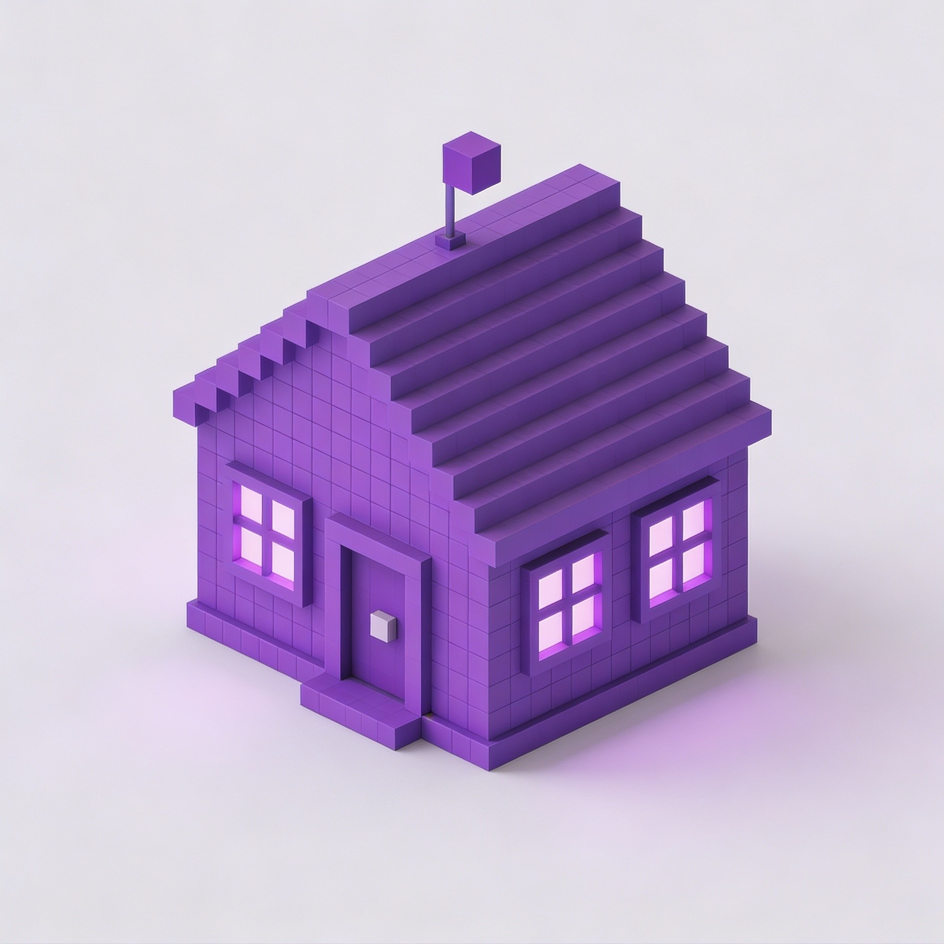 Purple voxel house symbolizing why every creator needs a simple website
