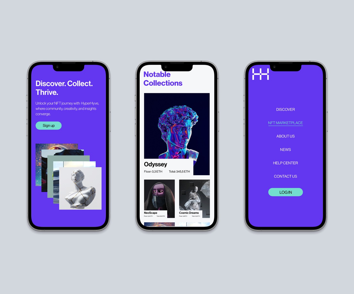 Mobile webdesign Hyperhyve by Typefool