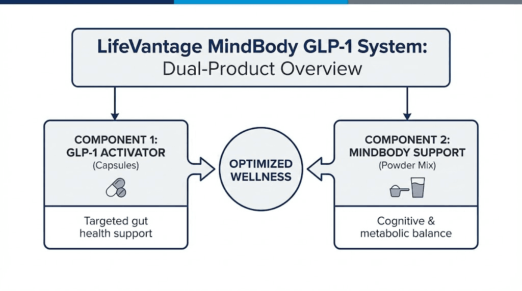 LifeVantage MindBody GLP-1 System MB Core and MB Enhance product overview