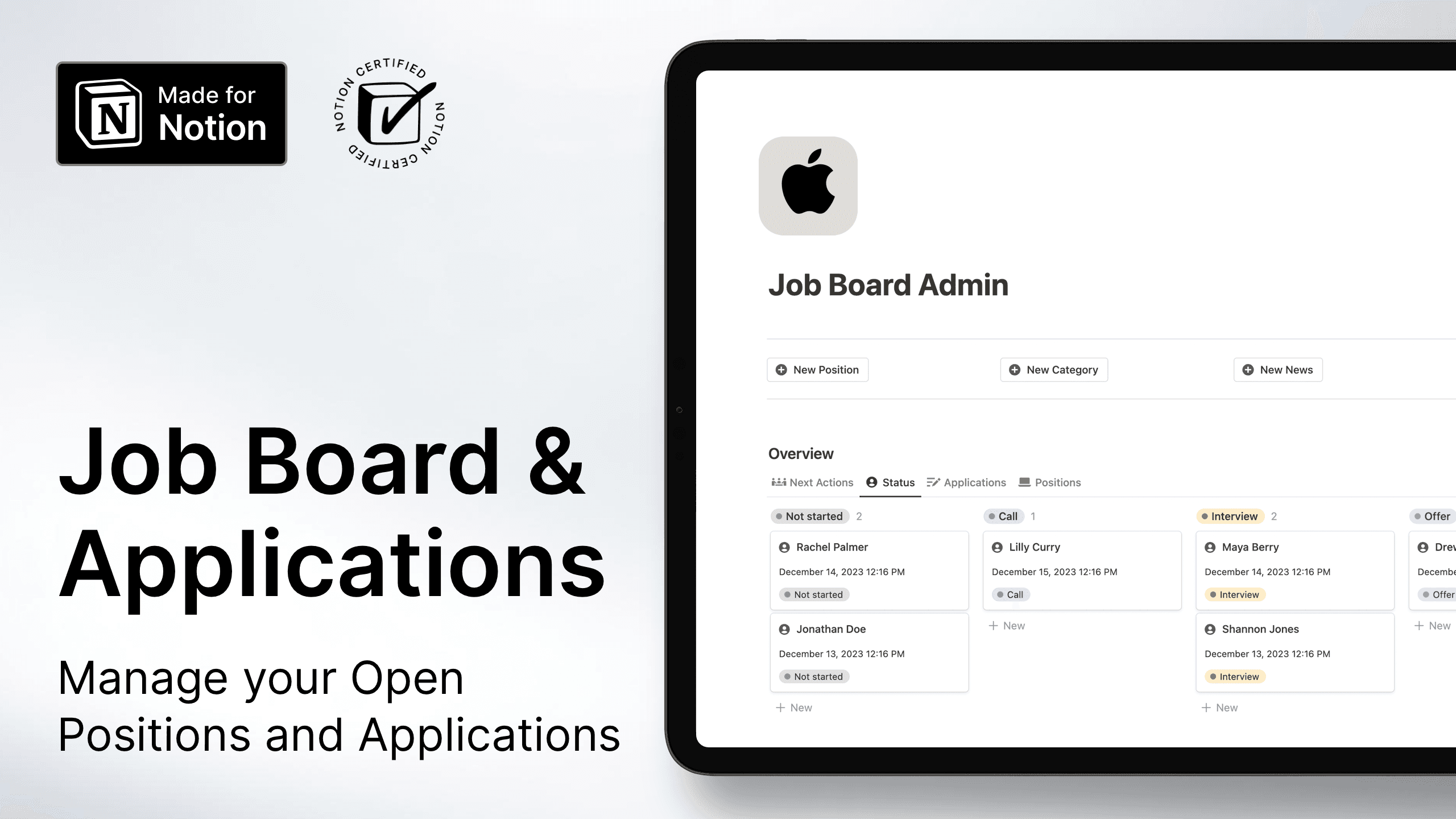 Notion Job Board & Application Management