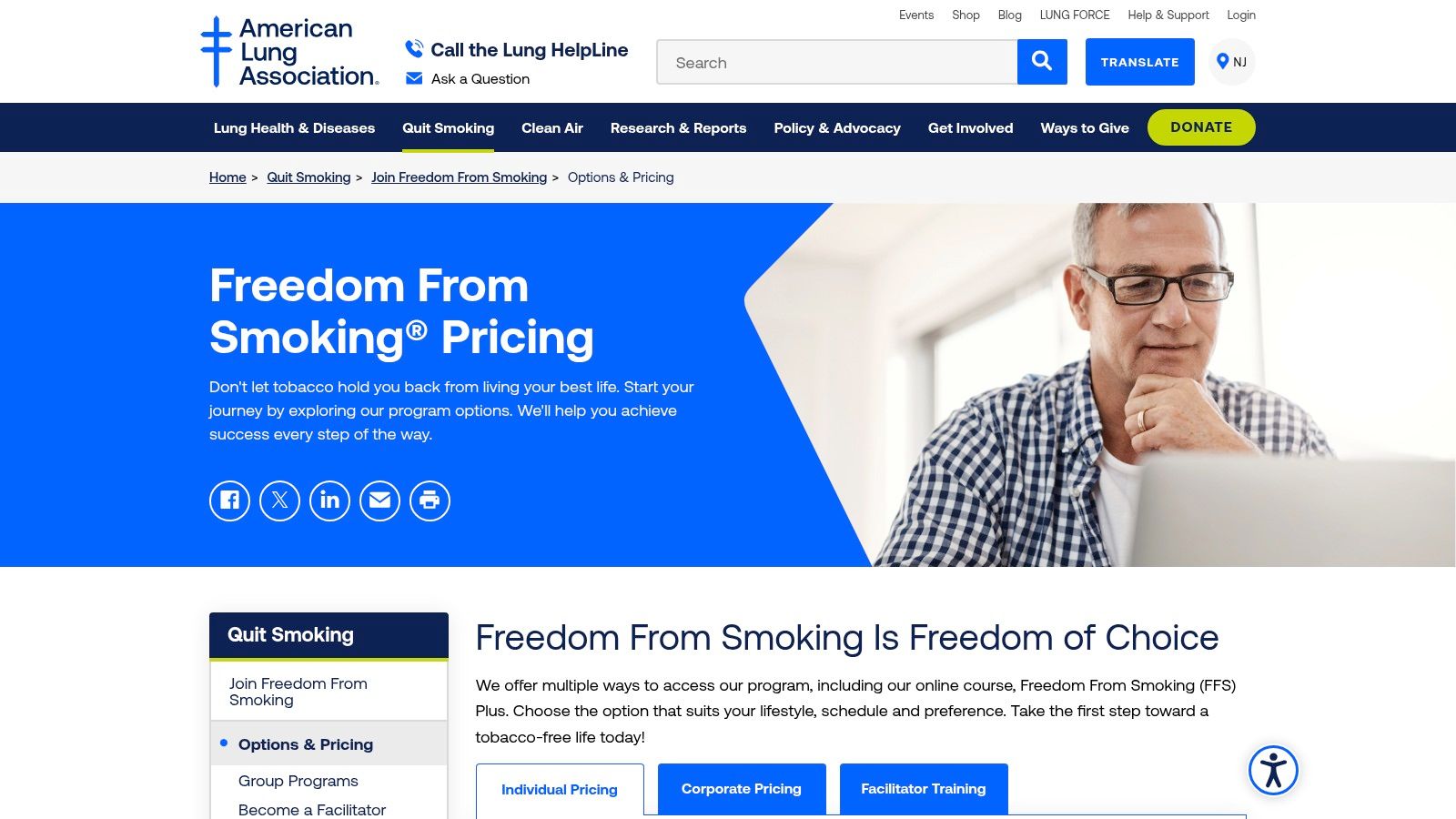 American Lung Association – Freedom From Smoking (FFS)