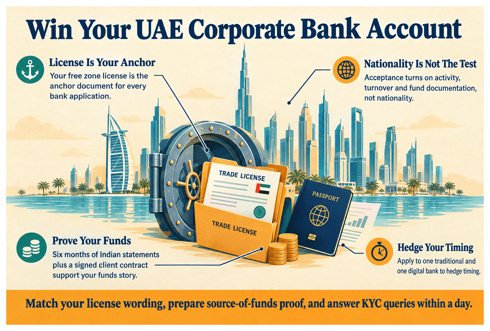 Infographic: How Indian Founders Can Open a UAE Corporate Bank Account